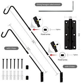 Juegoal 36-inch extended deck hook highlights feeders and deters some wildlife.