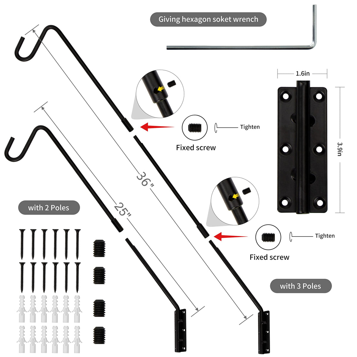 Juegoal 36-inch deck hook keeps feeders safe from squirrels.