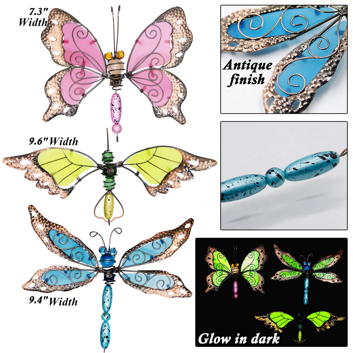 Juegoal dragonfly garden stake 34in brings motion to your yard
