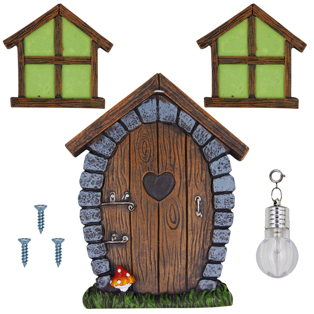 Juegoal fairy door windows set brightens evenings with subtle glow.