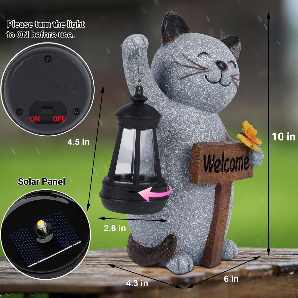 Juegoal garden cat under tree adds whimsical charm