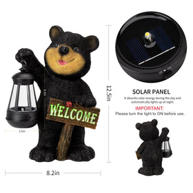Juegoal outdoor bear statue weatherproof resin stands up to elements