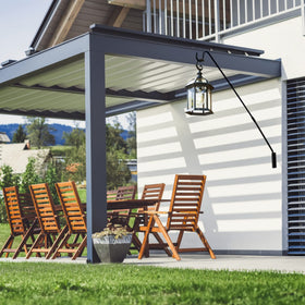 Juegoal installation on wall or deck with included screws.
