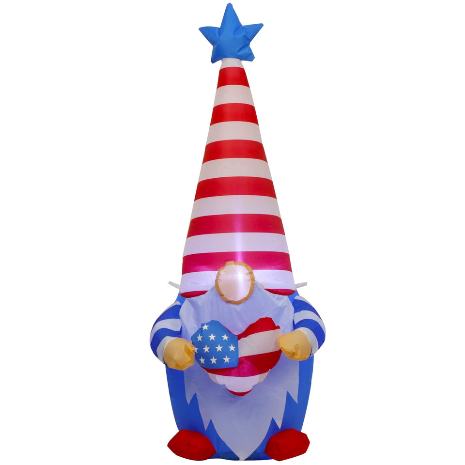 Juegoal patriotic inflatable gnome for outdoor Fourth of July display