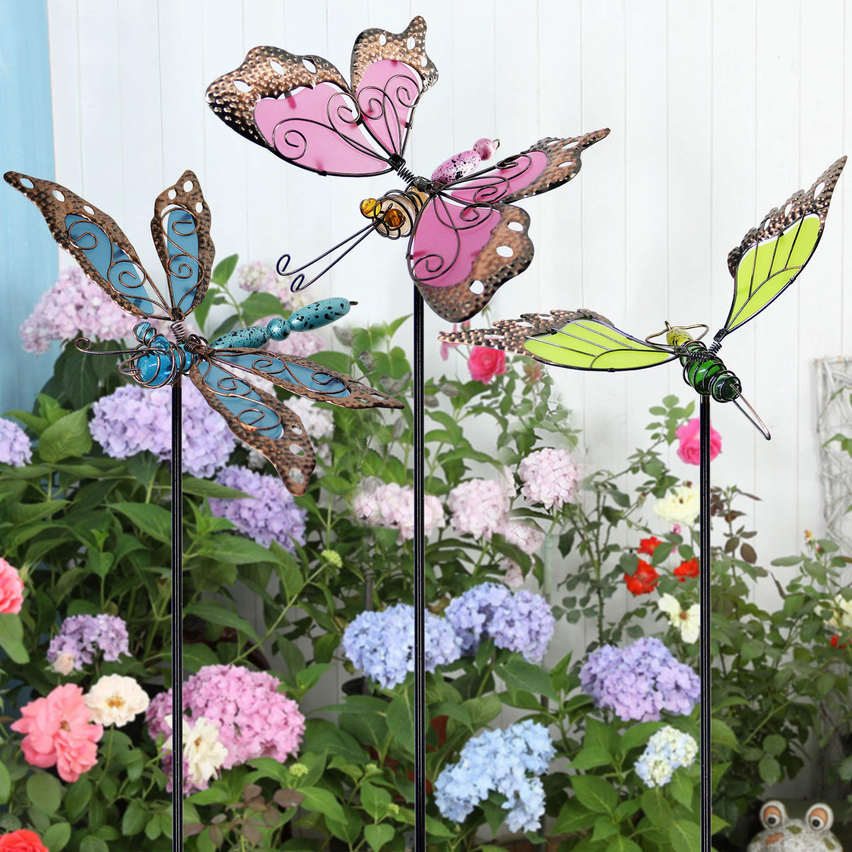 Juegoal set of 3 garden stakes elevates outdoor décor