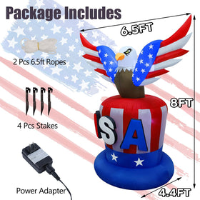 Juegoal Uncle Sam hat with LED lighting for festive night-time visibility.