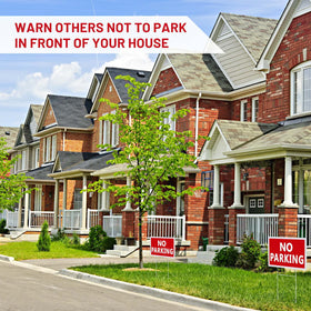 Juexica No Parking Sign weatherproof material withstands outdoor conditions.