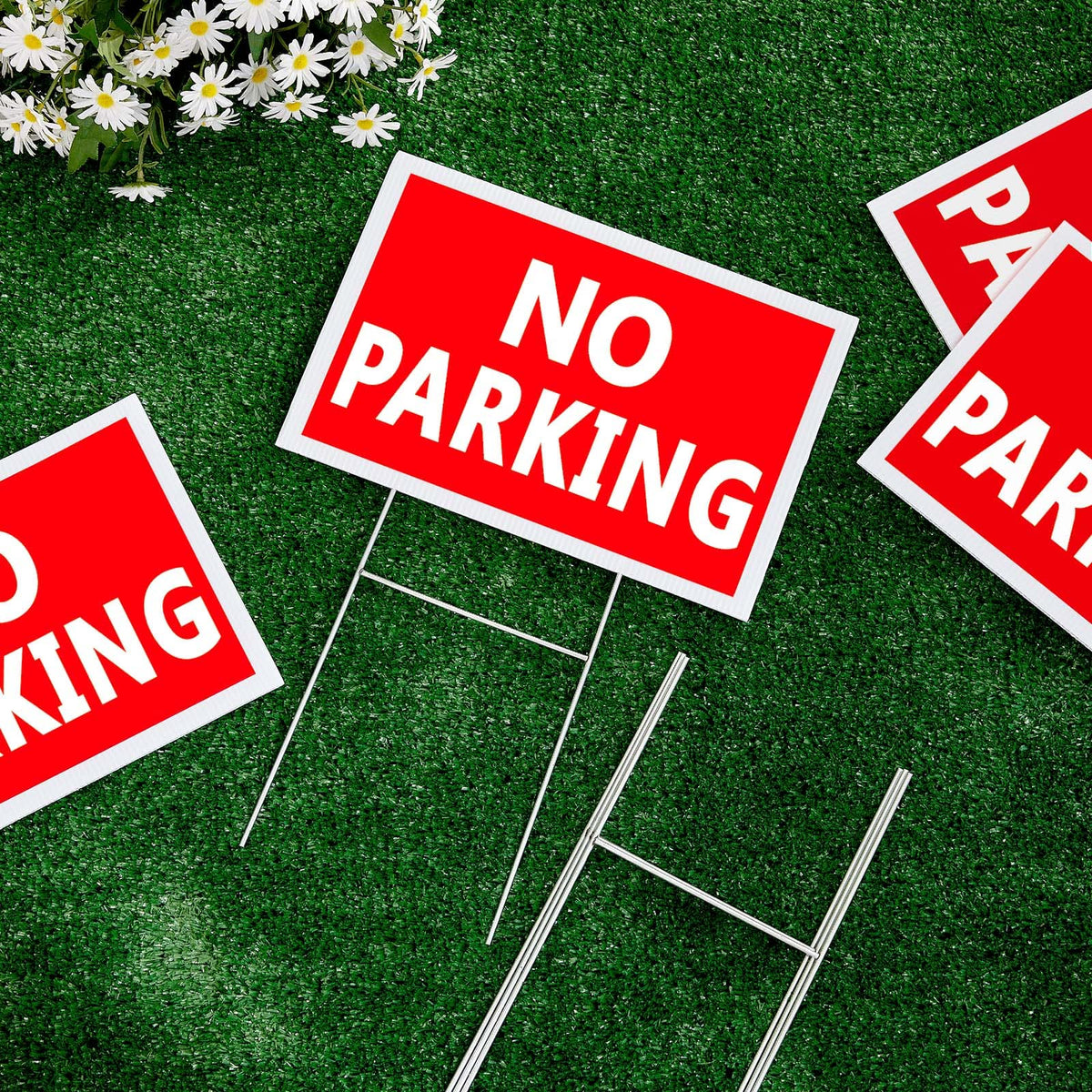 Juexica No Parking Sign yard wedding use protects grass areas.