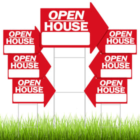 Juexica open-house sign red arrow 18x24 clearly guides buyers to your listing