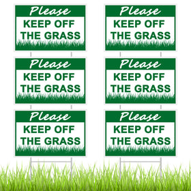 Juexica stay-off grass sign with double sided text, visible from a distance to protect your lawn.