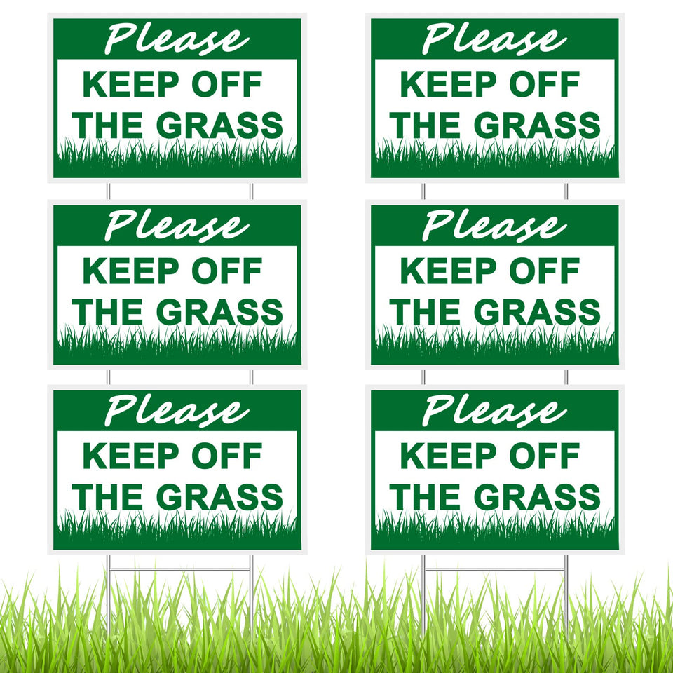 Juexica stay-off grass sign with double sided text, visible from a distance to protect your lawn.