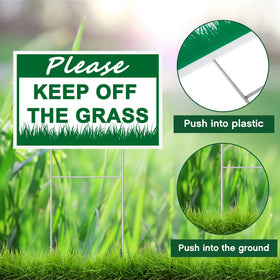 Juexica stay-off grass sign waterproof panel exposed to outdoor elements.