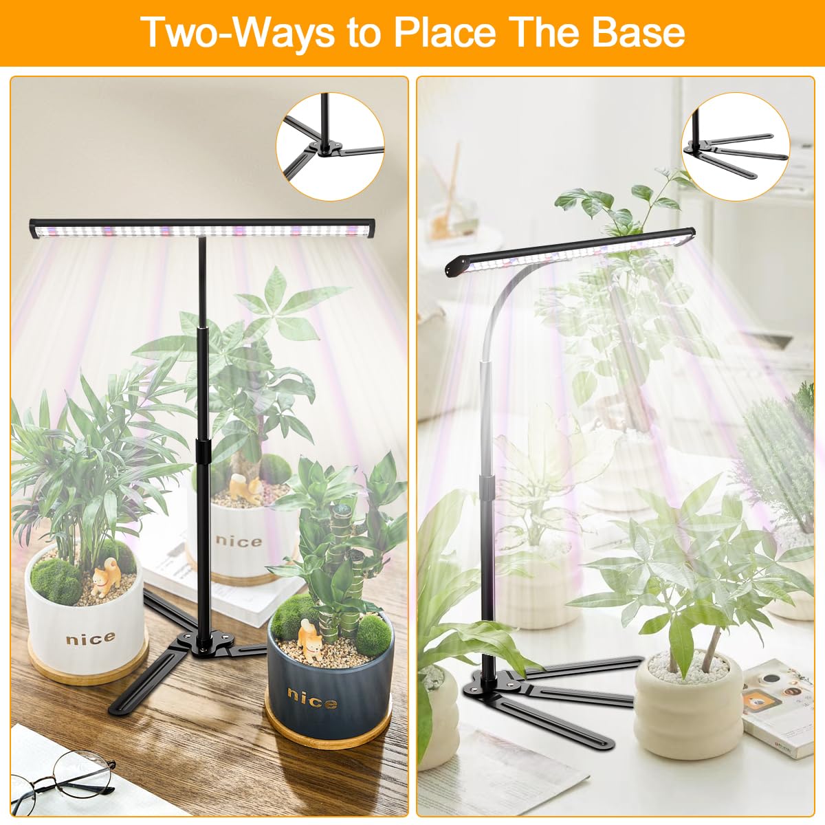 Juhefa 108 LEDs closeup highlights full spectrum for diverse plant needs
