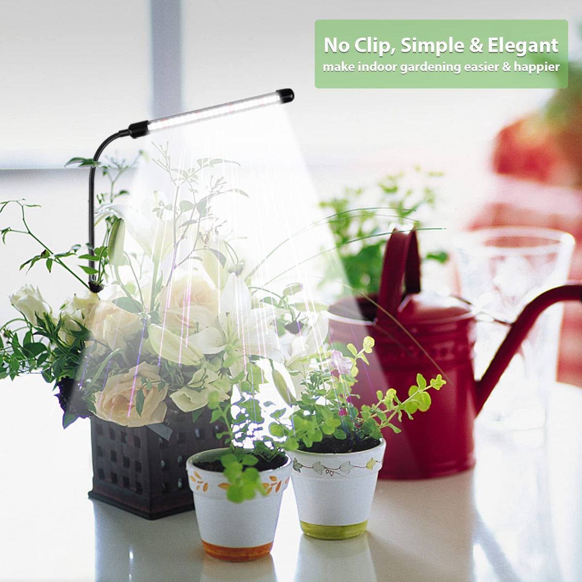 Juhefa Grow Light auto timer provides hands-free daily light cycles.