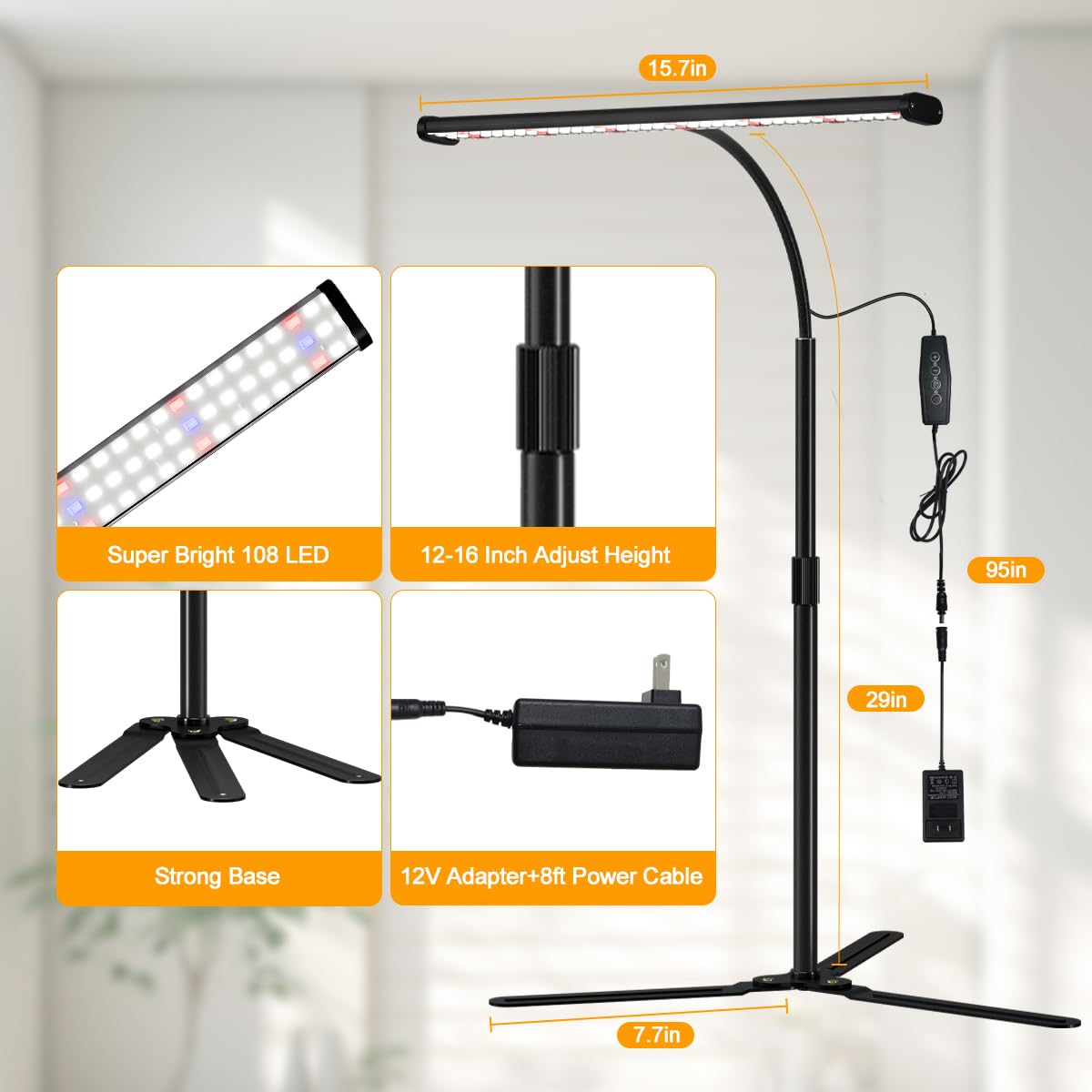 Juhefa grow light height extension for taller seedlings or bonsai setups