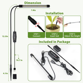 Juhefa Grow Light indoor garden setup suitable for hydroponics and soil.