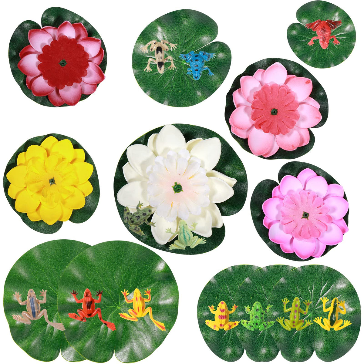 Juinte plastic frogs for pond figures add playful charm to your water garden.