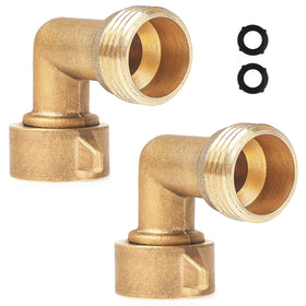 JuKonn 90-degree hose elbow for tight outdoor connections preventing kinks.