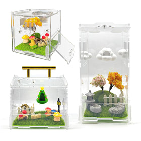 Julang mushroom figurines bring whimsy and color to tiny landscapes.