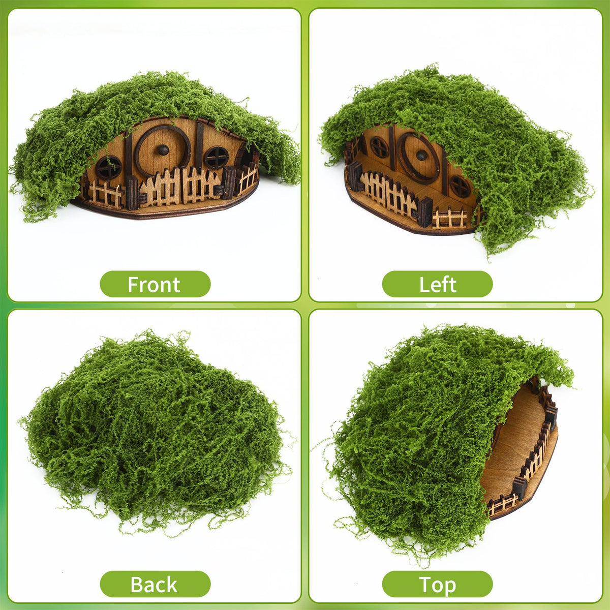 JULEASEL Mosswood mini treehouse in fairy garden setting.