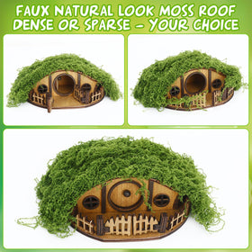 JULEASEL Mosswood mini treehouse with warm wood tones.