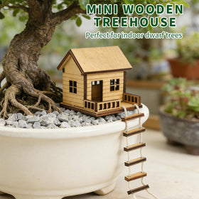 JULEASEL wooden mini-treehouse highlights natural grain and details