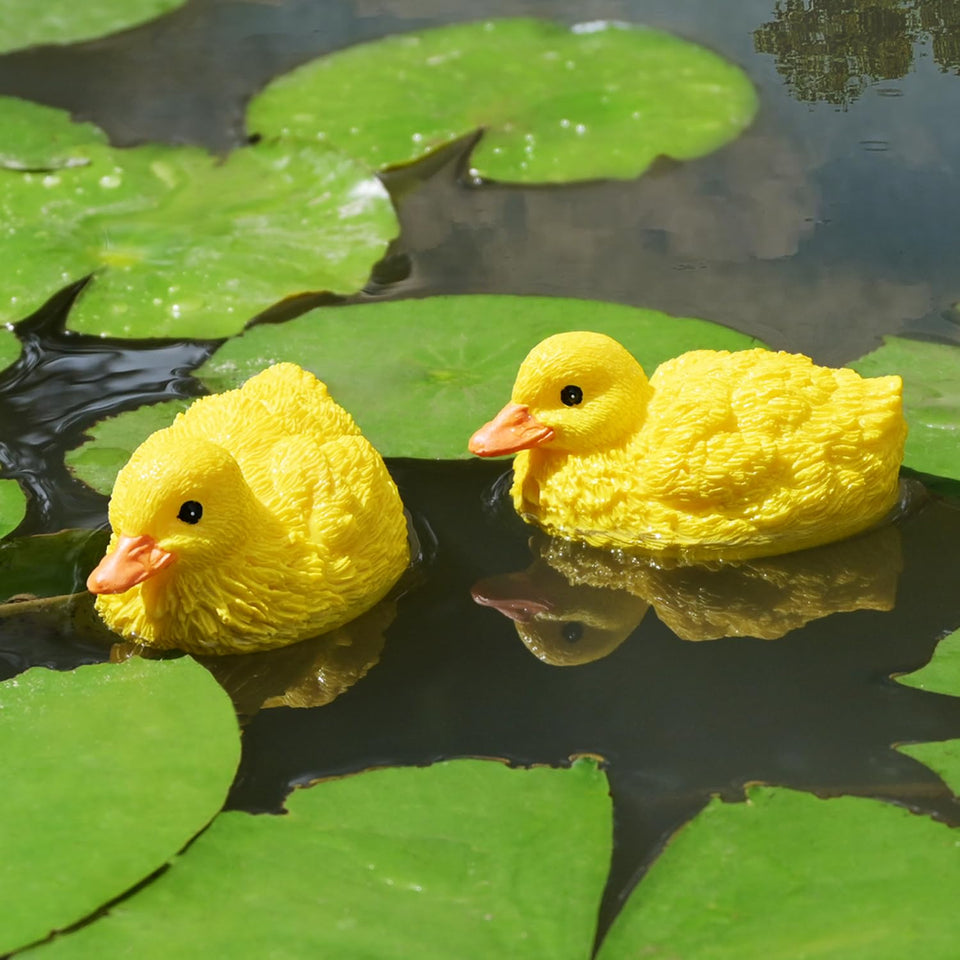 Juliahestia duckling floating figurine adds buoyant pond charm