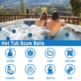 JULMELON washable spa cleaner balls in use outdoors, easy to clean and reuse.