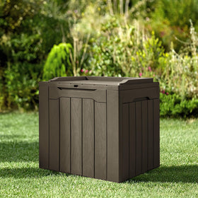 JUMMICO lockable deck box keeps contents secure from rain
