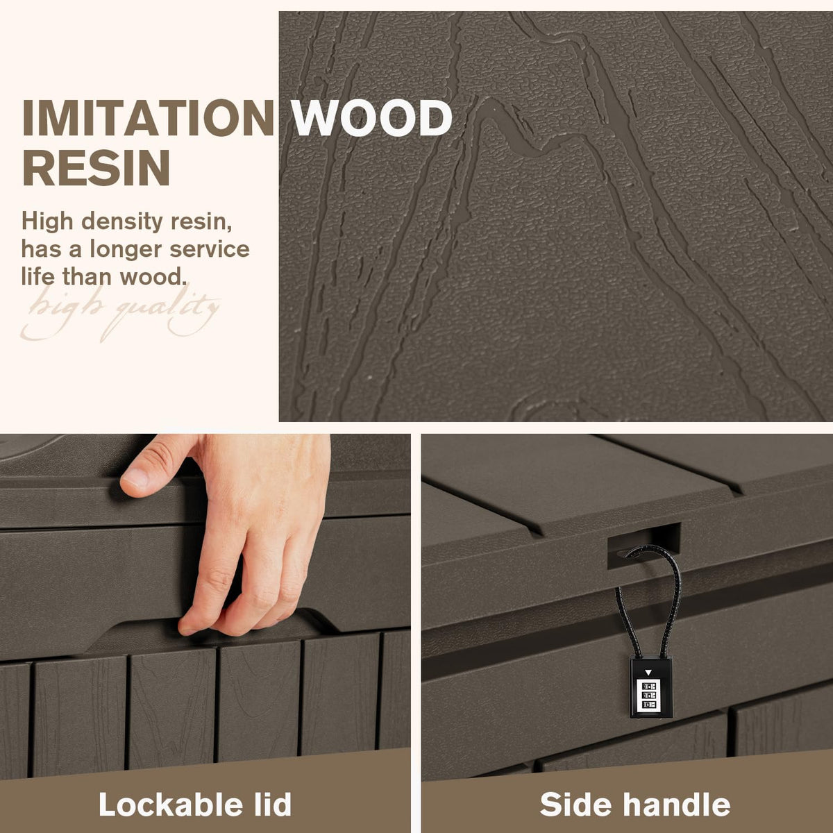 JUMMICO weatherproof resin with UV protection preserves stored items