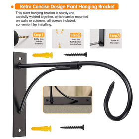 JUNBEI decorative metal plant bracket adds mid-century charm to patios