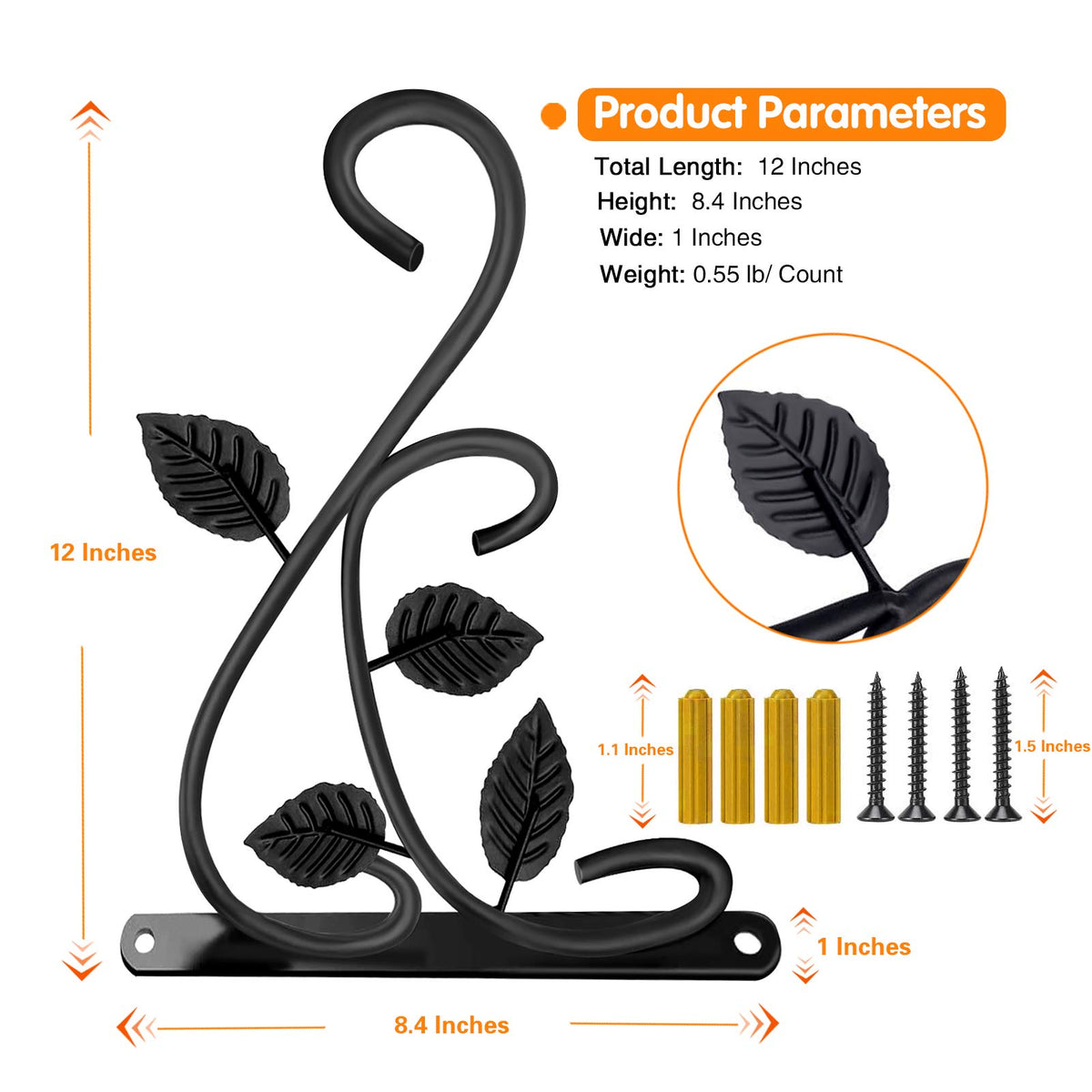JUNBEI heavy-duty iron construction supports up to 30 lbs.