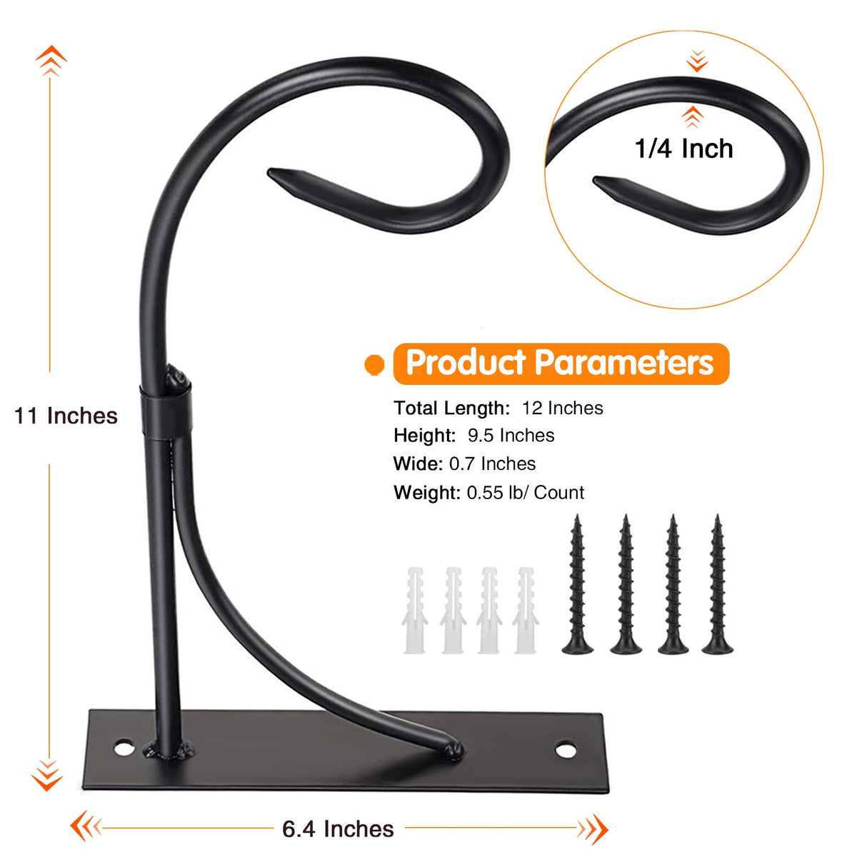 JUNBEI wall-mount hanger for flowers, lanterns, or bird feeders