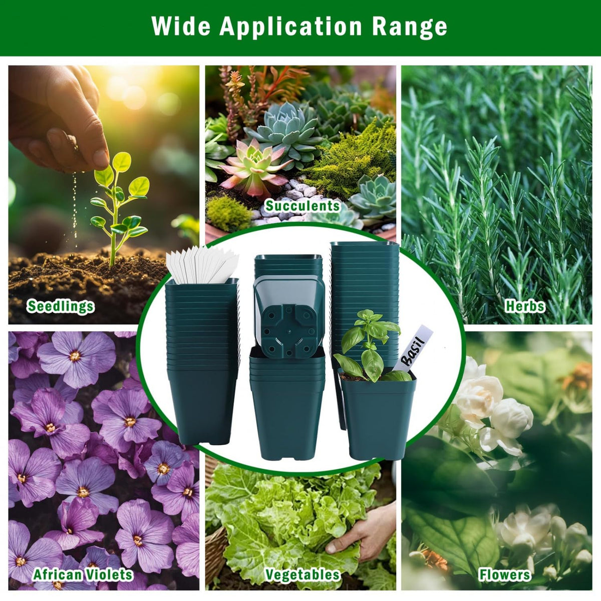 June Fox seedling pot 4-inch green lightweight durable and reusable.