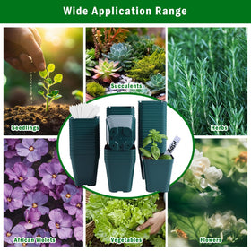 June Fox seedling pot 4-inch green lightweight durable and reusable.