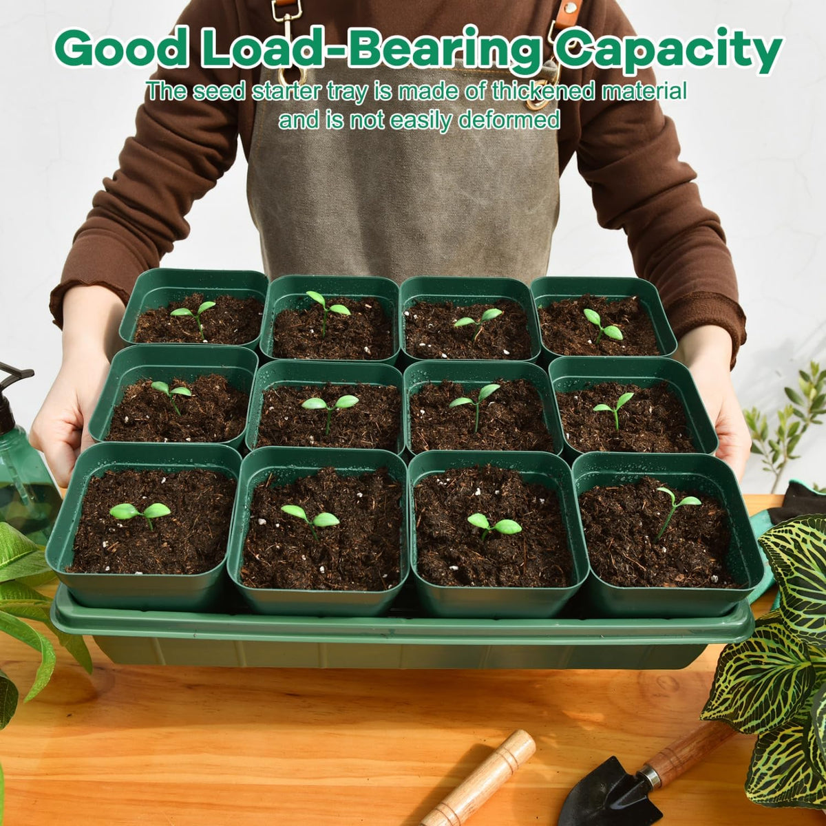June Fox stackable pots save space during storage and transport.