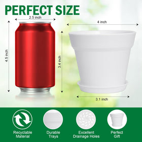 June Fox white matte 4-inch plant pot for sleek indoor decor