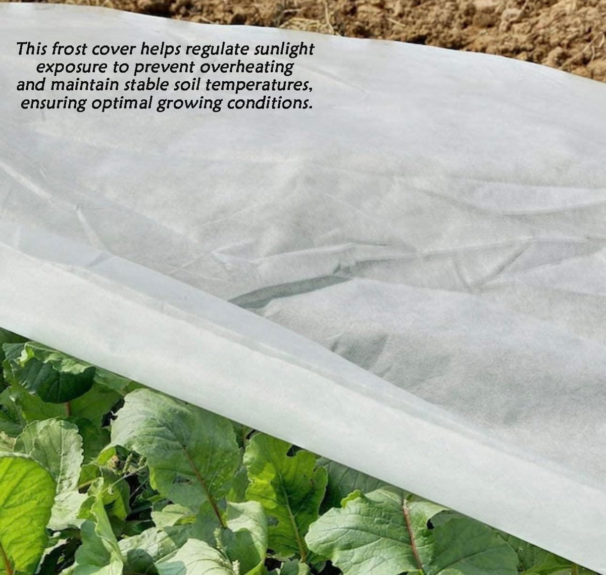 JUNFLYING full-bed cover cuttable for versatile bed sizing and plant protection.