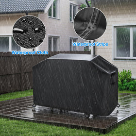 Jungda grill cover interior waterproof, shields from rain and snow.