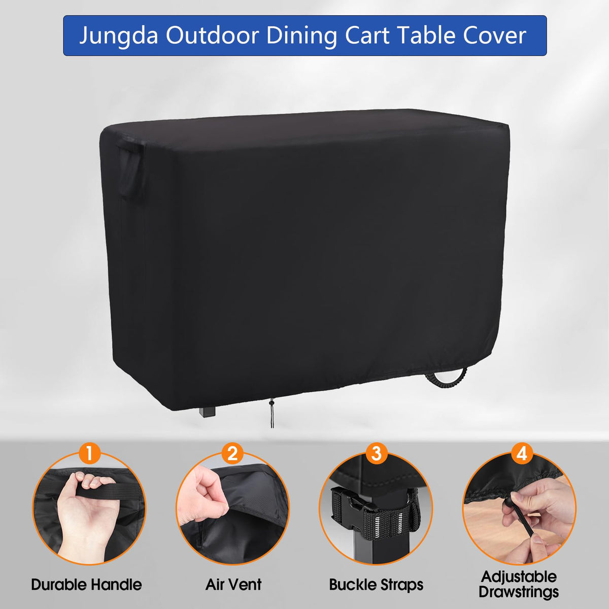 Jungda windproof bottom with drawstring and velcro anchors the cover.