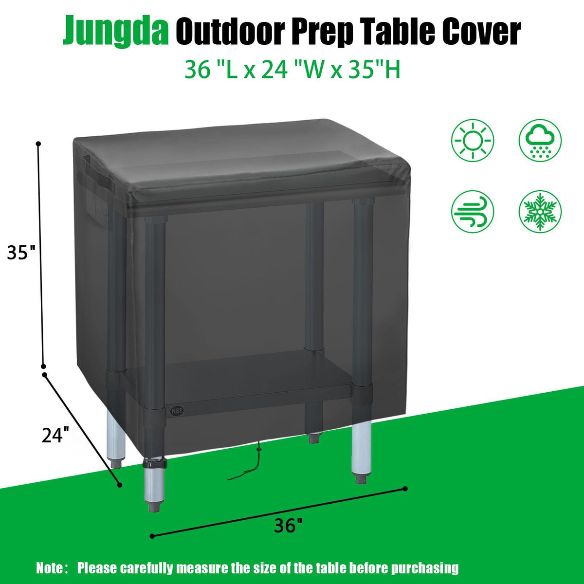 Jungda patio table cover guards stainless-steel surface against dust and sun