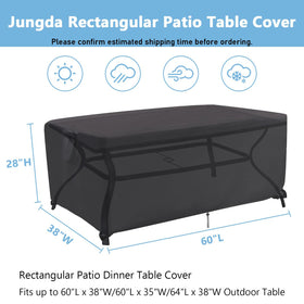 Jungda waterproof patio table cover for 60x38x28 table in outdoor space