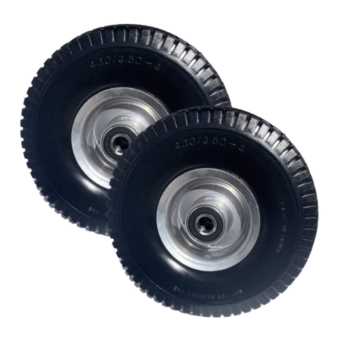 Jungle Jim's Jungle Wheels flat-free tires ready for sulky use with puncture-proof reliability