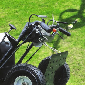 Jungle Jim's Jungle Wheels 10-inch wheels deliver smooth rides on uneven lawns.