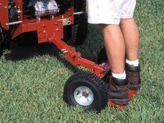Pivot system enables smooth cuts over rough terrain for consistent stripes.