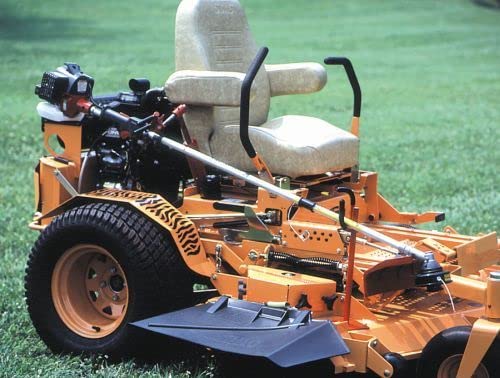 Jungle Jim's Mower Trimmer Rack with lock-ready bracket on a mower setup