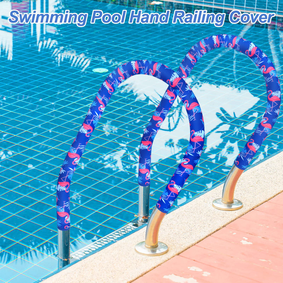 Junkin neoprene handrail cover highlights durability for pool safety.