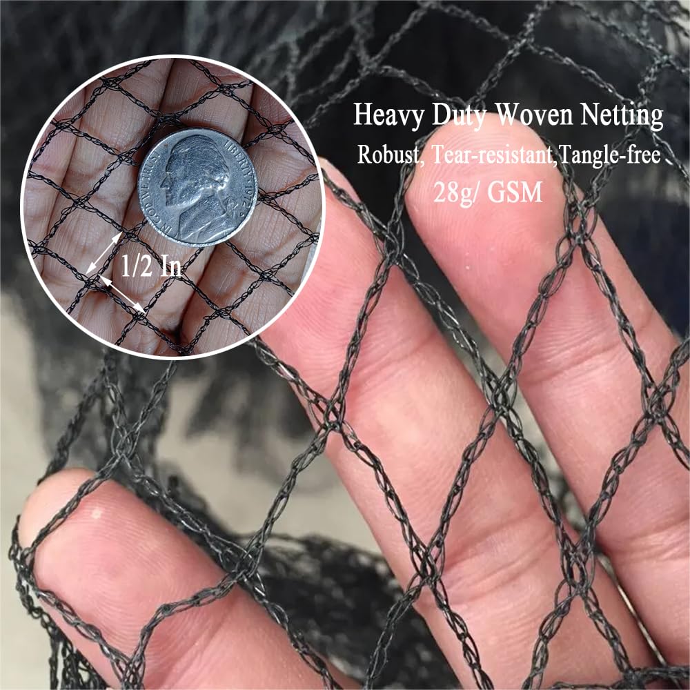 JUNKOGO bird netting half-inch mesh closeup shows strong weave and durability