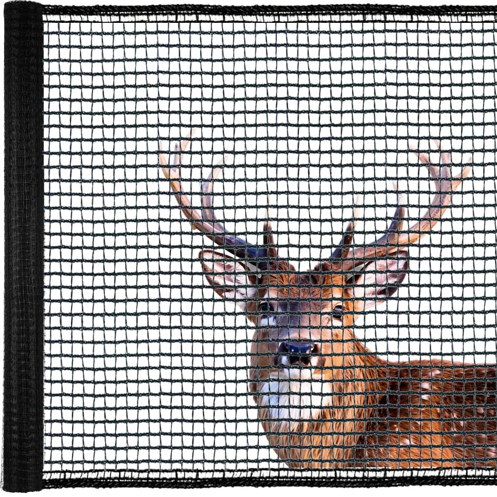 JUNKOGO deer fence netting rolled for easy setup and garden protection