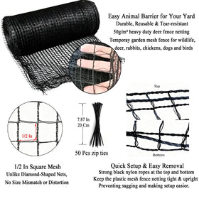 JUNKOGO garden mesh with 1/2 inch holes protects crops while allowing pollinators
